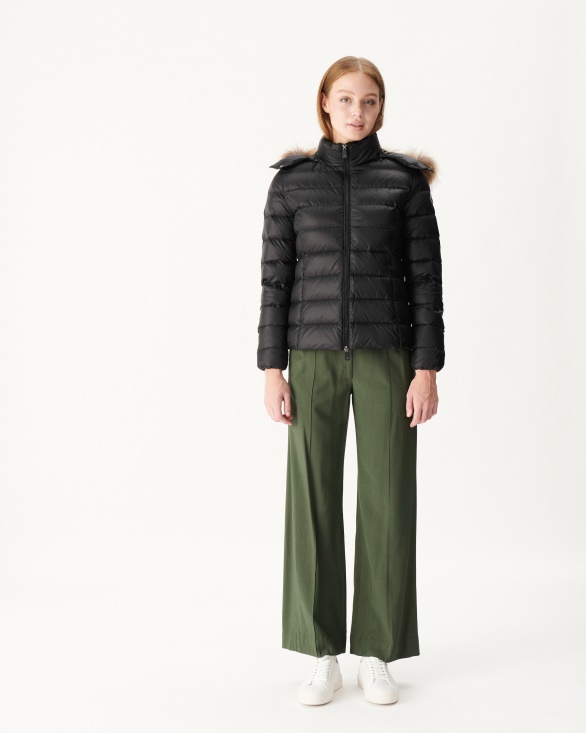 Hooded Down Jacket Black Luxe Jott UK