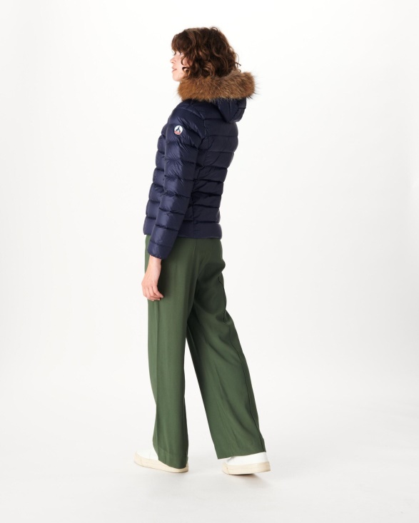 Jott UK Hooded Down Jacket Navy Luxe