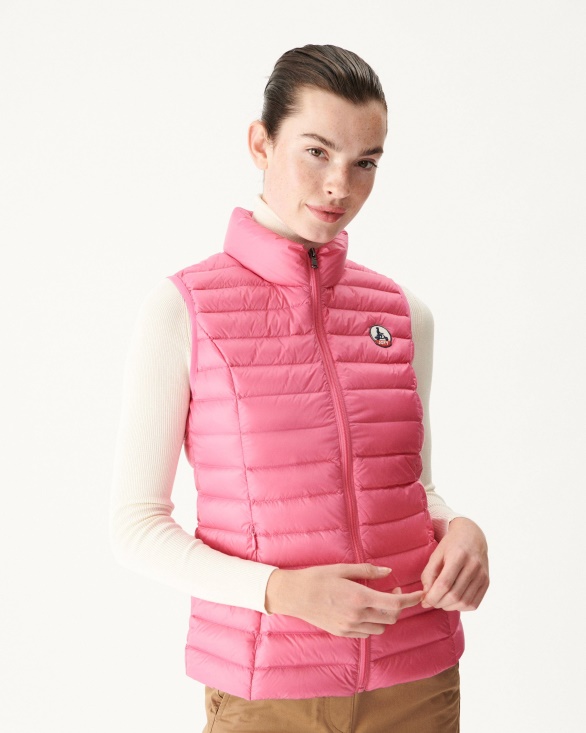 Light Sleeveless Down Jacket Pink Seda Jott UK
