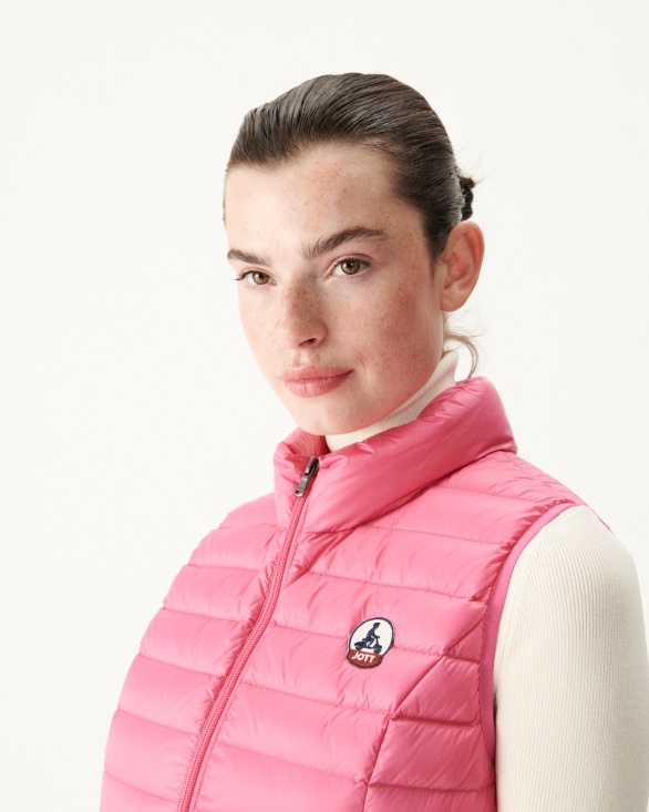 Light Sleeveless Down Jacket Pink Seda Jott UK