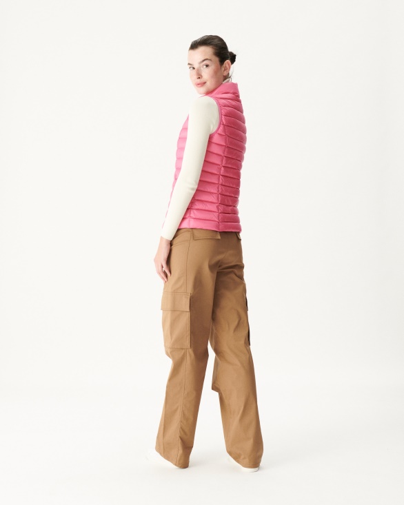 Light Sleeveless Down Jacket Pink Seda Jott UK