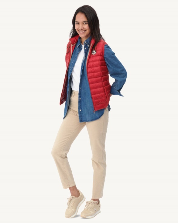 Jott UK Light Sleeveless Down Jacket Red Seda