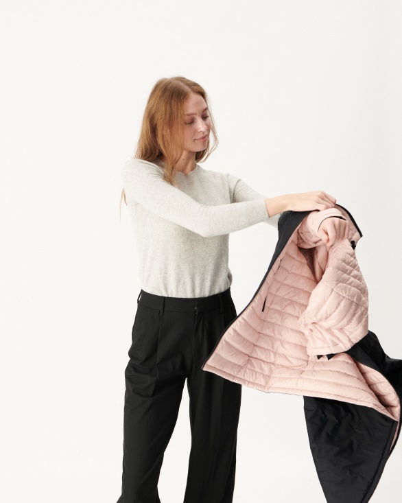 Jott UK Reversible Light Down Jacket Black/Light Pink Moscou
