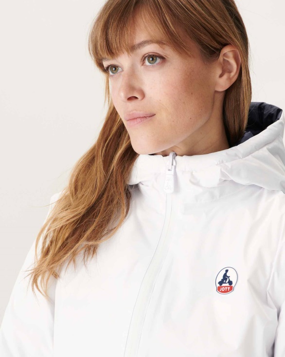 Jott UK Reversible Light Down Jacket White/Navy Blue Moscou