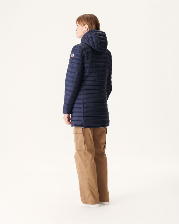 Jott UK Reversible Light Down Jacket White/Navy Blue Moscou