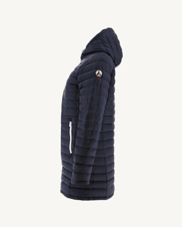 Jott UK Reversible Light Down Jacket White/Navy Blue Moscou