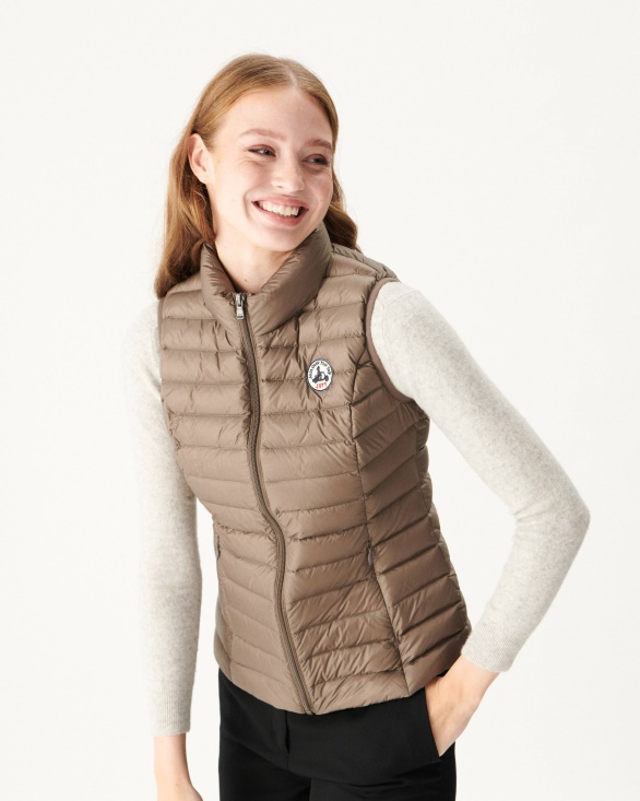 Light Sleeveless Down Jacket Jott UK Taupe Seda