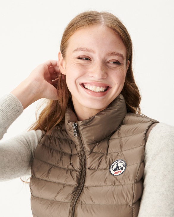 Light Sleeveless Down Jacket Jott UK Taupe Seda