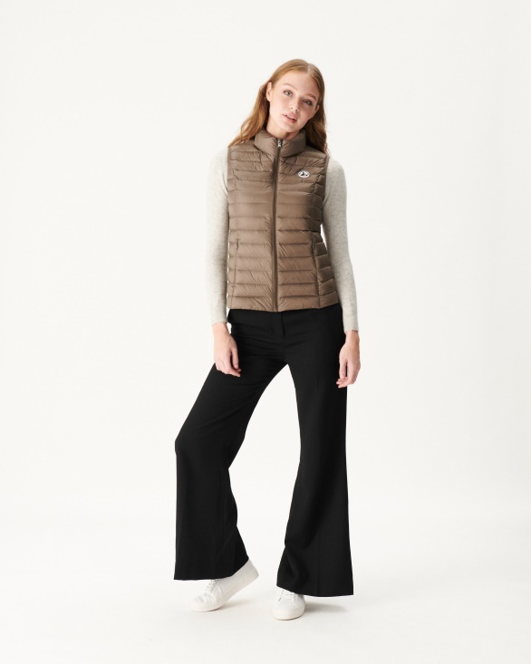 Light Sleeveless Down Jacket Jott UK Taupe Seda