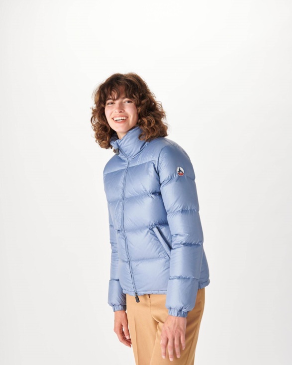 Jott UK Quilted Down Jacket Washed Blue Cardiff