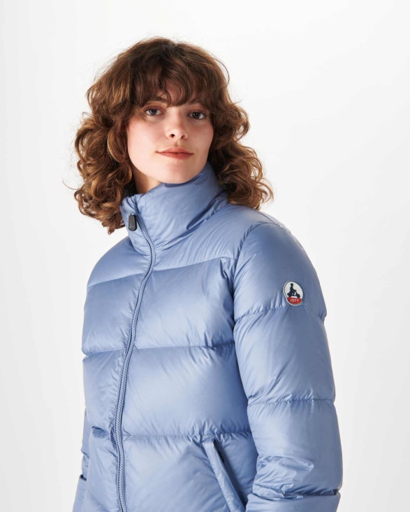 Jott UK Quilted Down Jacket Washed Blue Cardiff