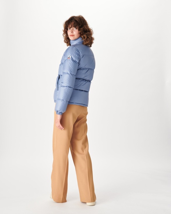 Jott UK Quilted Down Jacket Washed Blue Cardiff