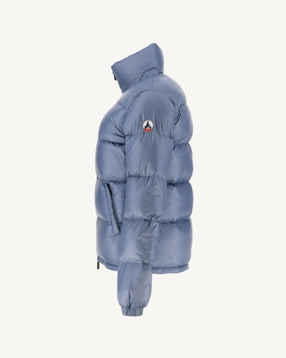 Jott UK Quilted Down Jacket Washed Blue Cardiff