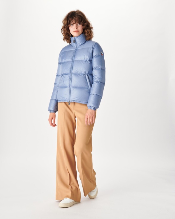 Jott UK Quilted Down Jacket Washed Blue Cardiff
