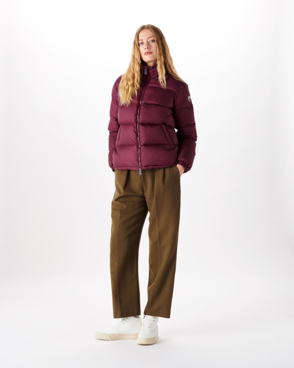 Quilted Down Jacket Aubergine Cardiff Jott UK