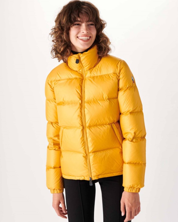 Quilted Down Jacket Mustard Yellow Cardiff Jott UK