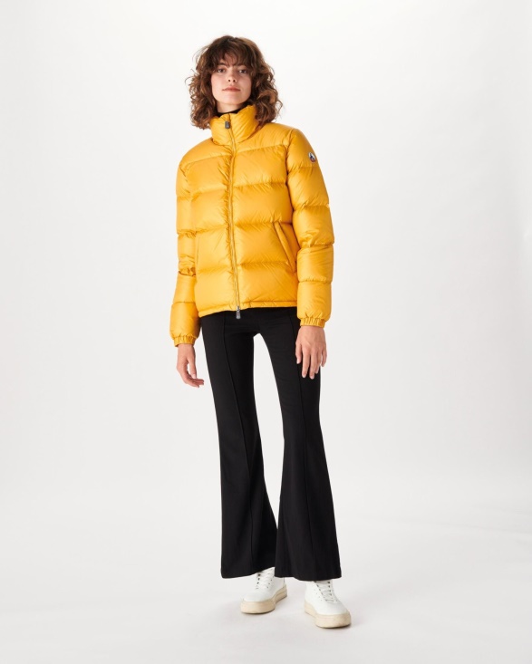 Quilted Down Jacket Mustard Yellow Cardiff Jott UK