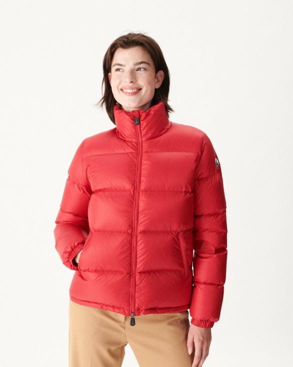 Jott UK Quilted Down Jacket Red Cardiff