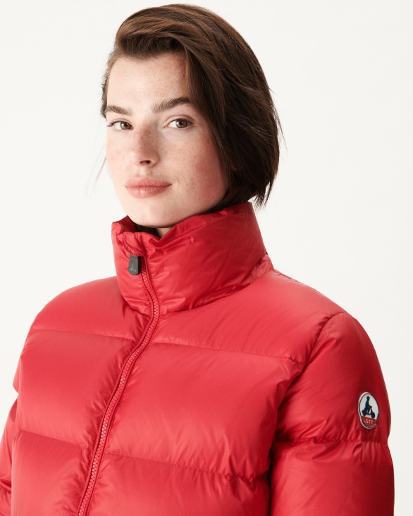 Jott UK Quilted Down Jacket Red Cardiff