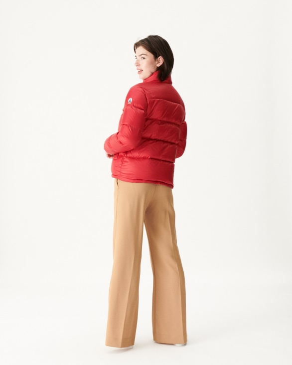 Jott UK Quilted Down Jacket Red Cardiff