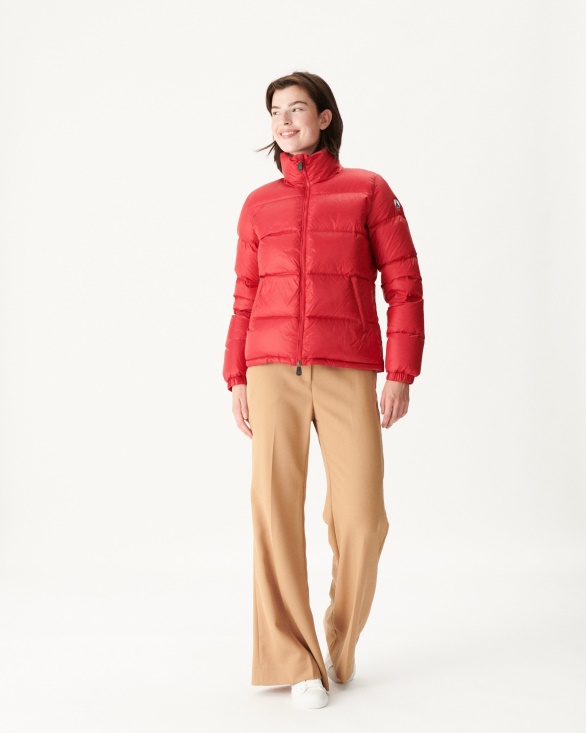 Jott UK Quilted Down Jacket Red Cardiff