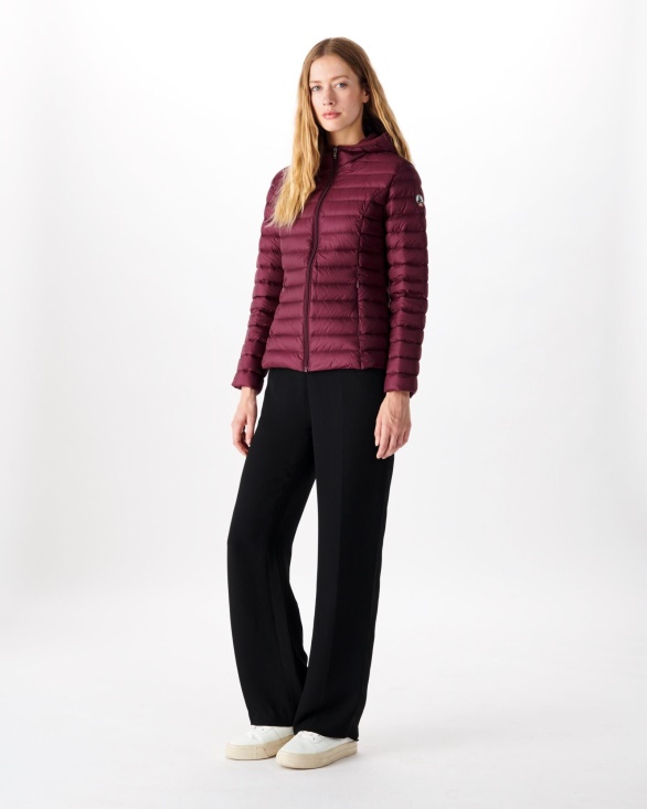 Lightweight Hooded Down Jacket Jott UK Aubergine Cloe