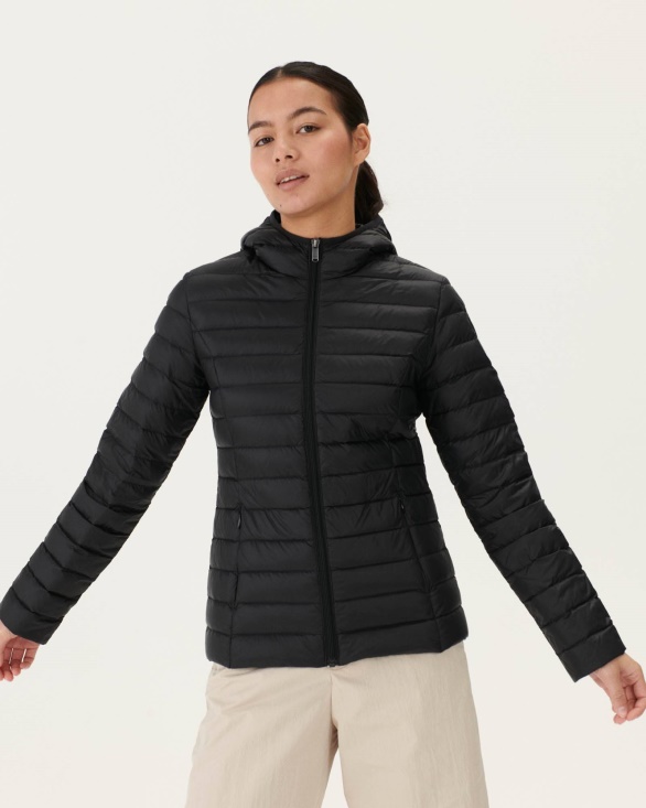 Lightweight Hooded Down Jacket Black Cloe Jott UK