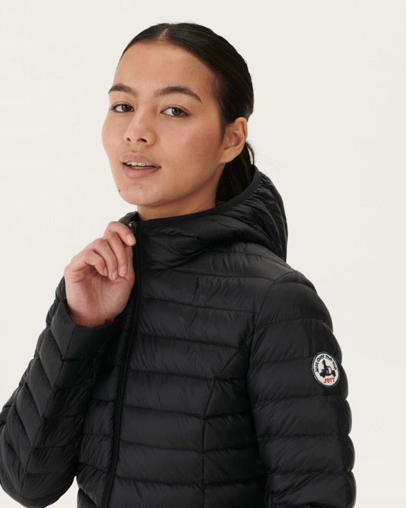 Lightweight Hooded Down Jacket Black Cloe Jott UK