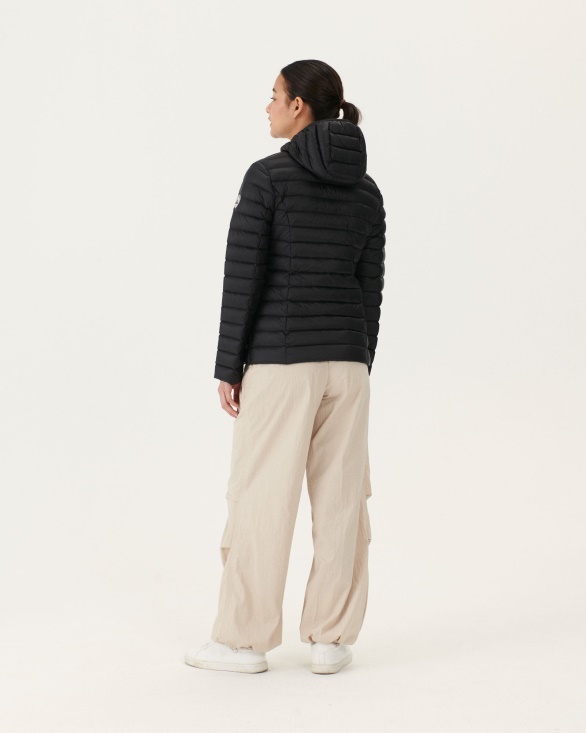 Lightweight Hooded Down Jacket Black Cloe Jott UK