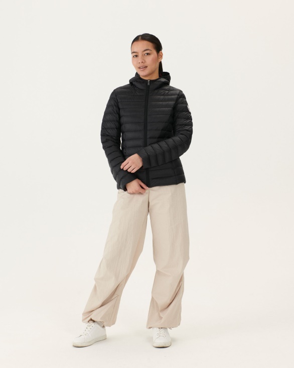Lightweight Hooded Down Jacket Black Cloe Jott UK