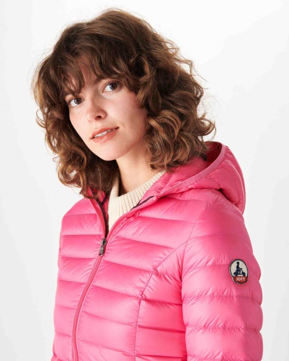 Lightweight Hooded Down Jacket Pink Cloe Jott UK