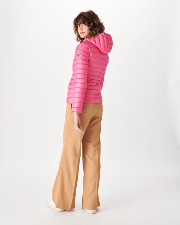 Lightweight Hooded Down Jacket Pink Cloe Jott UK