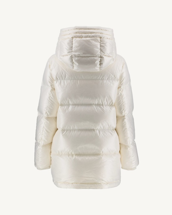 Jott UK White Hooded Lacquered Down Jacket Santa