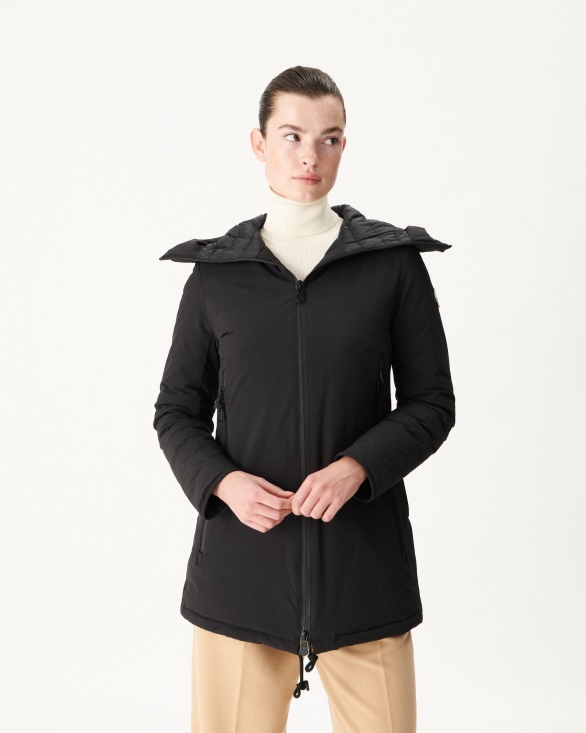 Hooded Down Jacket Black Siberie Jott UK