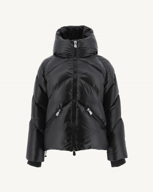 Black Hooded Puffer Jacket Stellar Jott UK