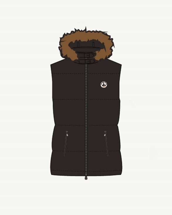 Black Sleeveless Warm Down Jacket Texas Jott UK