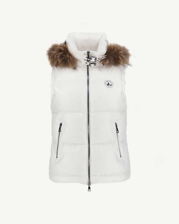 Jott UK White Sleeveless Warm Down Jacket Texas