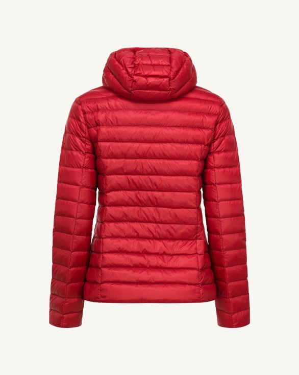 Jott UK Lightweight Hooded Down Jacket Red Cloe